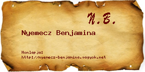 Nyemecz Benjamina névjegykártya